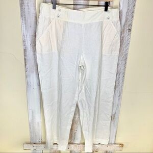 Lily Pulitzer Ivory Linen Cotton Blend Wide Leg